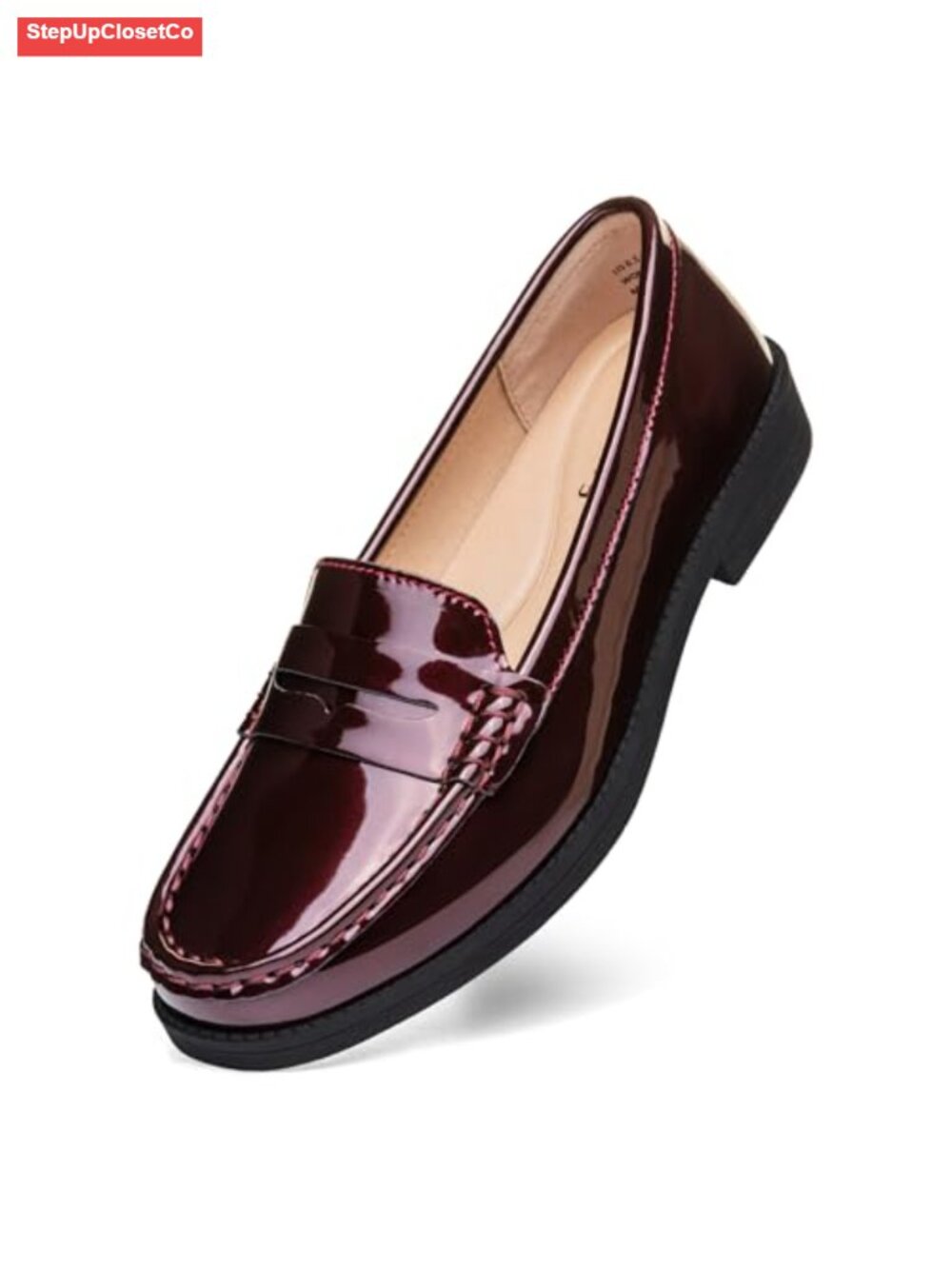 Women's Leather Penny Loafers Slip On Business Casual Comfortable Walking Shoes